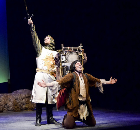 Two of the main actors of Spamalot at dress rehearsal. the show will begin its run of April 17. 
