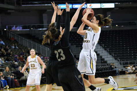 Christine Roush (10) has made 91.6 percent of her free throw attempts this season, which is the second highest percentage in NCAA Division I women's college basketball.