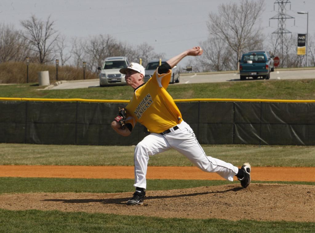 Baseball player one step ahead