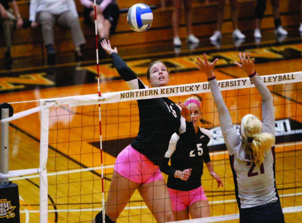 Senior middle hitter Shelby Buschur finished with 12 kills, which put her at 1,123 career kills; 14th on NKU's all-time list.