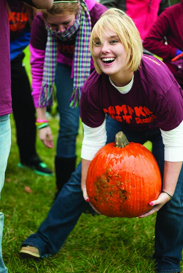 Weather doesn’t stop students from busting pumpkins
