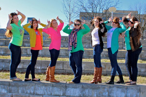 Photo courtesy of Sarah Daughtery These seven kappa Delta sisters took home third place with 397 likes. 