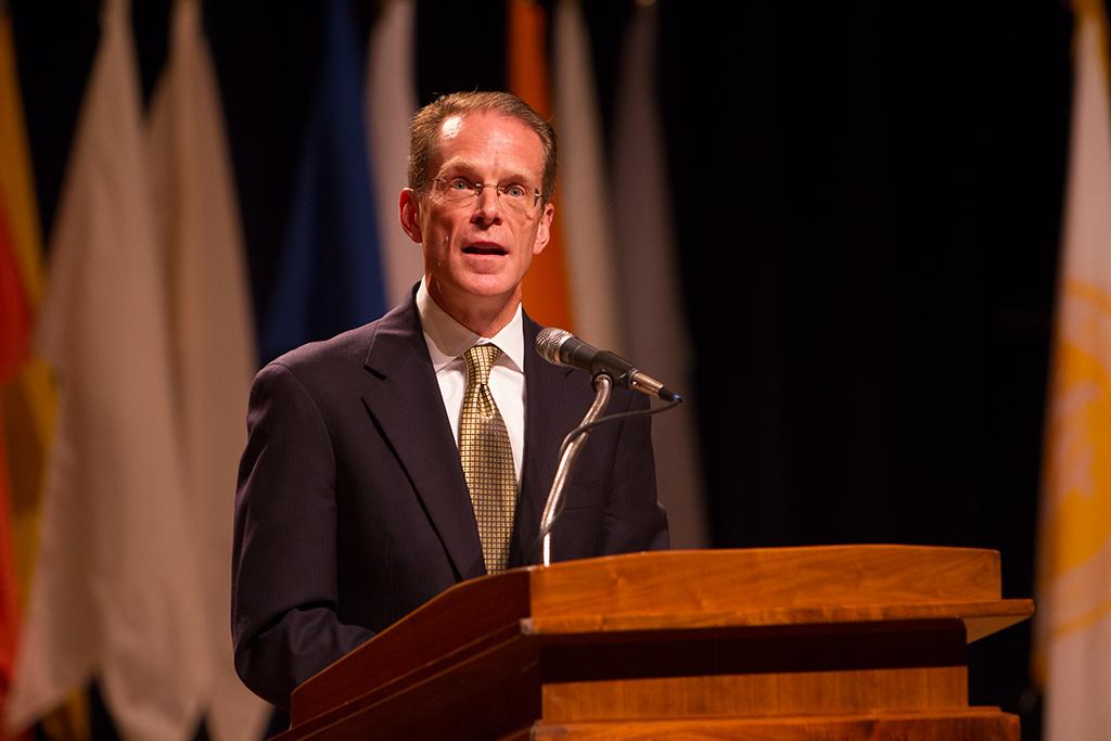 President Mearns Fall 2013 Convocation was held in Greaves Concert Hall on Friday, August 16, 2013 to talk about the future of Northern Kentucky University and commemorate the past years success. NKU President Mearns speaks about the future of NKU about the successful rate of growth the university has archived in the past few years.