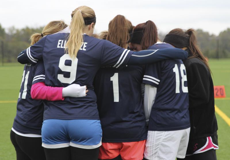 Students and faculty gathered together for the grand opening of the intramural field complex.