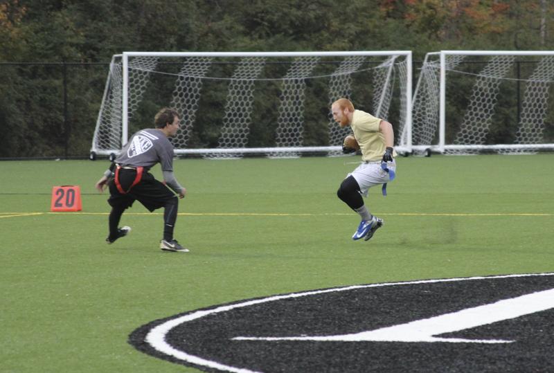 Students and faculty gathered together for the grand opening of the intramural field complex.