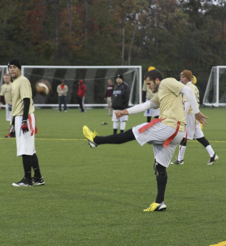 Students and faculty gathered together for the grand opening of the intramural field complex.