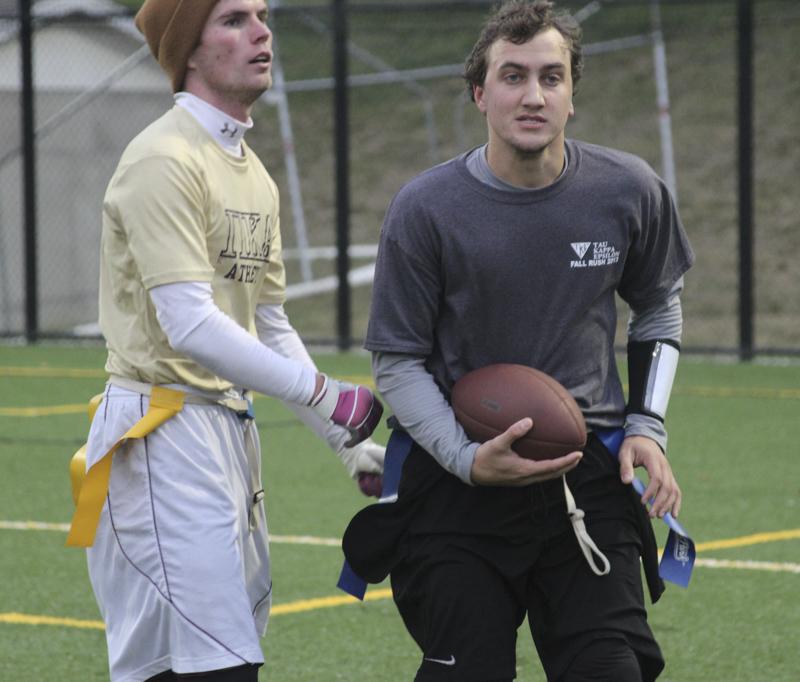 Students and faculty gathered together for the grand opening of the intramural field complex.