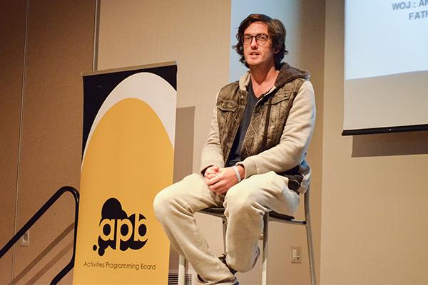 Filmmaker and MTV star Andrew Jenks speaks to NKU students in the Student Union ballroom on Monday November, 11th. 