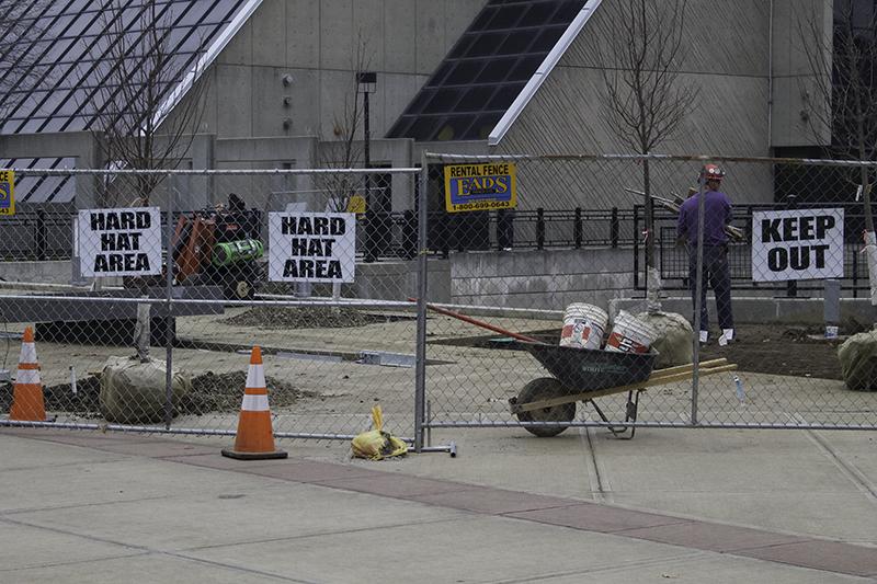 Plaza renovations are expected to stretch out through December.