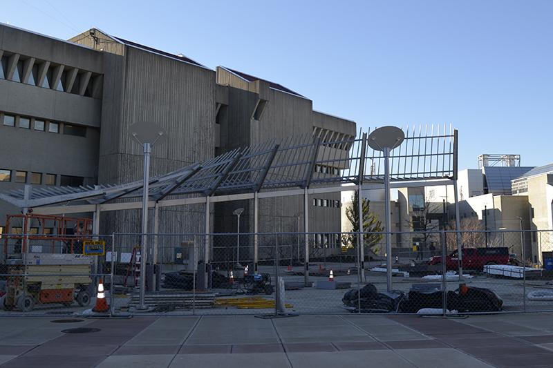 Progress being made on the plaza renovation on NKUs campus.