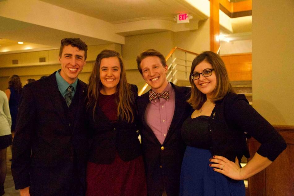 Nathan Garbig, Brandi Cunningham, Alex Bruce, and Katie Cox attend the Homecoming 2014 Gala. 