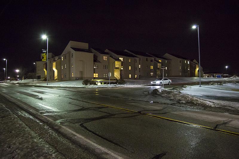 A section of Kenton Drive on NKU's campus, next to Norse Hall.