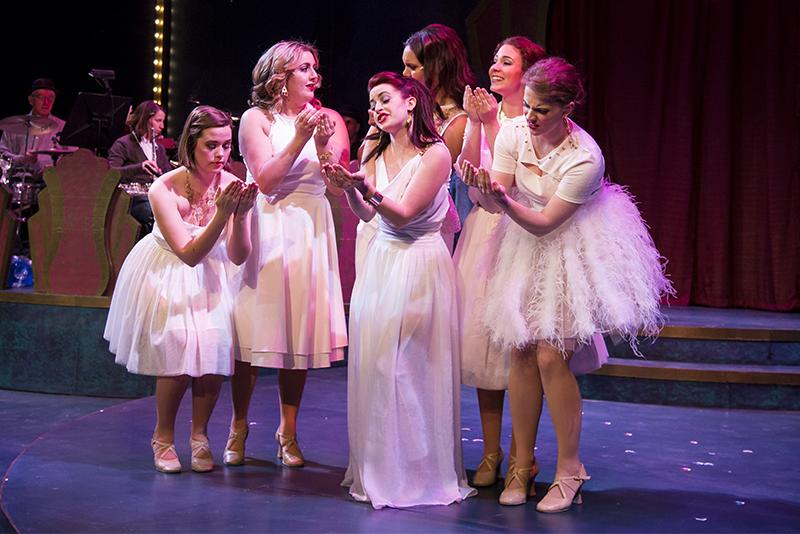 The actresses of "A...My Names is Alice" rehearse on stage. "A..My Name is Alice" will begin it's run on March 20. 