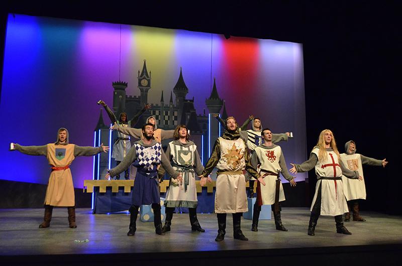 The cast of NKUs production of  Spamalot takes the stage. 