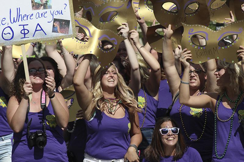 Theta Phi Alpha prepare for their new sisters to join them. 