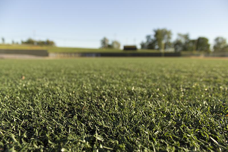 Artificial turf on the Bill Aker Baseball Complex at Friendship Field. 