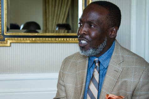 Michael K. Williams at a press event for 'Kill the Messenger'.
