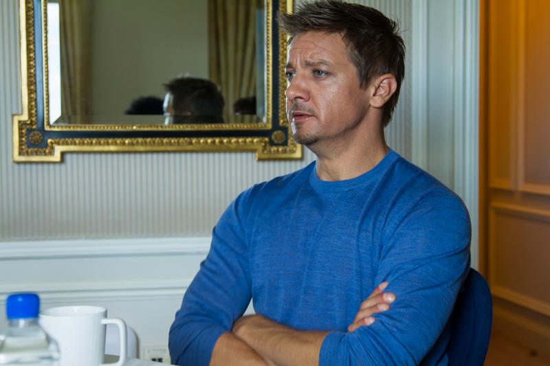 Jeremy Renner at the press event for 'Kill the Messenger' which we attended. 
