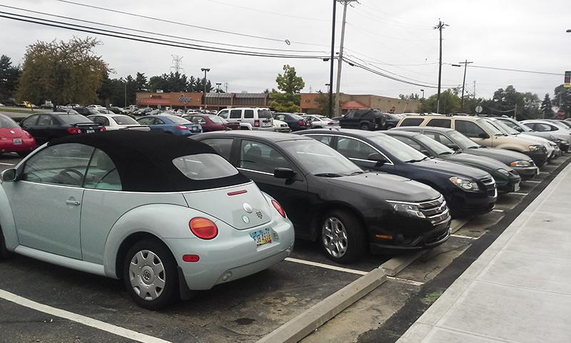 The Kroger lot filled because of the overcrowding in Callahan. Students say that since the addition of the Northern Terrace, the Callahan lot fills quickly making it difficult to find a spot.