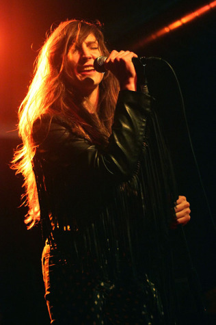 Lead singer Laura Dolan performs at a show in Cincinnati. 