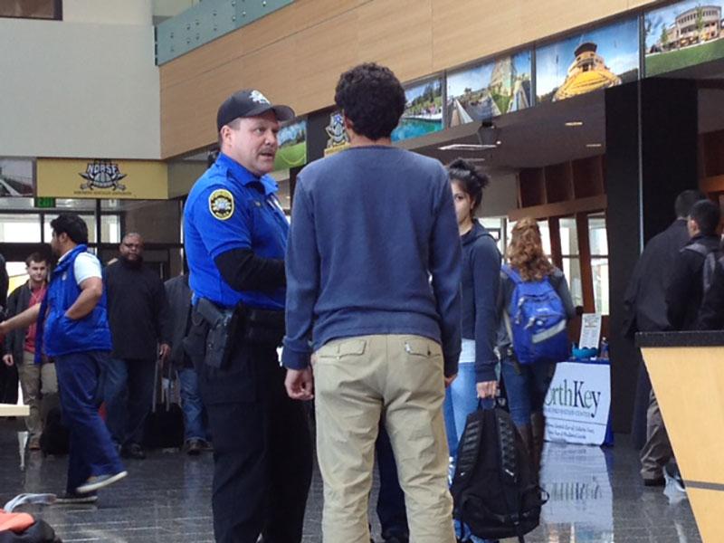 Officer Dan Fern educates students about drunk driving.