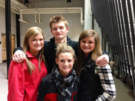 The Laumann siblings after their brother, Ben's, Senior Night in high school. Pictured: Front: Morgan Laumann; Back: Kelsey, Ben, and MacKenzie Laumann