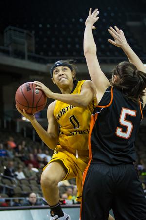 NKU's goes up for the layup during NKU's victory over Georgetown College. NKU defeated Georgetown College 78-57 on Tuesday, Jan. 6, 2015 at The Bank of Kentucky Center.