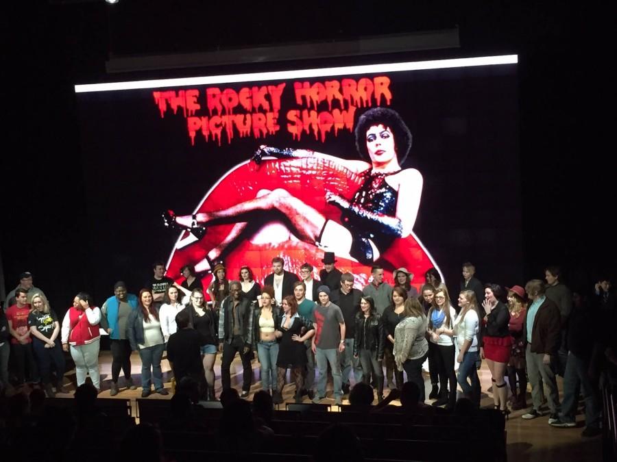 Students go through 'the virgin trials.' A time-honored tradition that Rock Horror first-timers go through. 