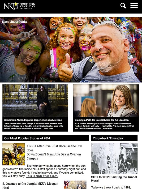 NKU's website became responsive this month. The site's design can be viewed on any device.