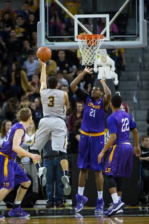 NKU guard Tyler White led the Norse with 18 points in NKU's 77-60 win over Lipscomb. NKU defeated Lipscomb 77-60 at The Bank of Kentucky Center on Saturday, Feb. 7, 2015.