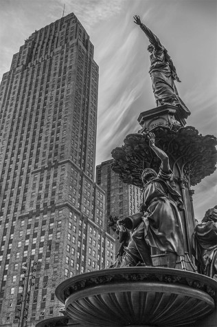 Philip Krinsky's photo, "Rising City." It was feature in a Cincinnati Public Library exhibit. 