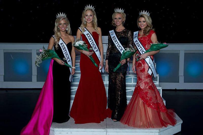 Katie Himes stand with the runners up at the Miss Kentucky Pageant. She is a senior criminal justice major at NKU. 