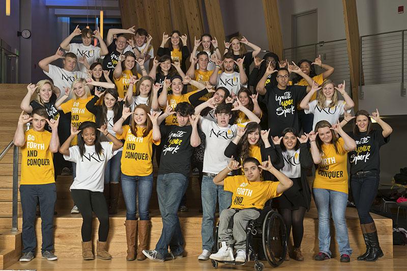 Student orientation leaders posing for a group photo at the last Northern Exposure. This year, freshmen orientation will last three days rather than two as it has in the past.