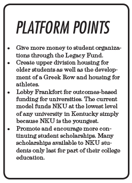 Presidential Candidate Kat Hahnel and Vice Presidential Candidate Will Weber's platform goals.