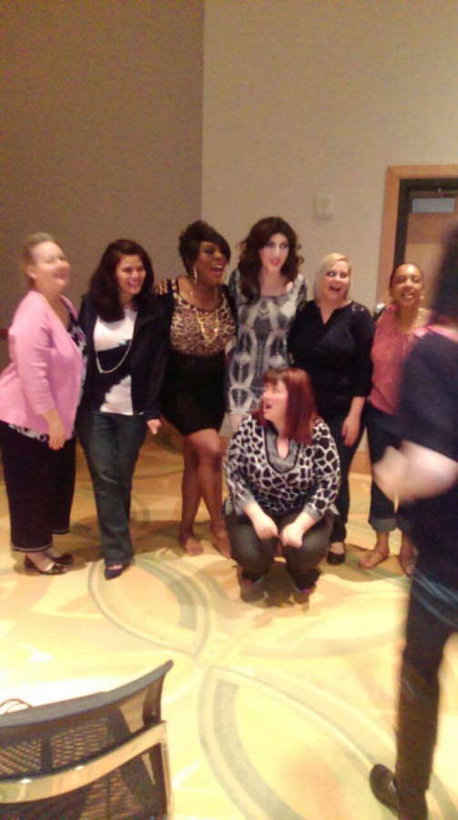 Crystyle Starr poses with fans after the show.
The drag show took place Friday and encouraged love equality. 