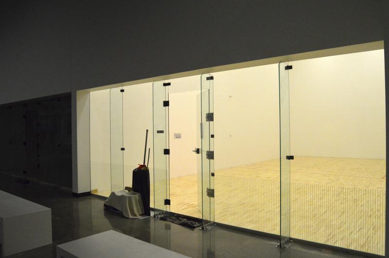 Once closed in, the racquetball courts now feature glass walls that you can look into. They are they only thing that didnt move locations in the renovation.