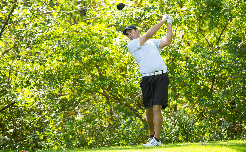 Mens golfer Clayton Portz shot a 5-under 66 Monday at the NKU Fall Collegiate Classic. He finished tied for third individually, and the team finished fourth.