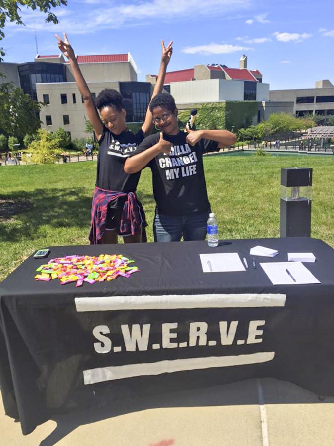 Syreeta Briggs (left) and Jamila Lovelace (right) promoting S.W.E.R.V.E. at Fresh Fusion.