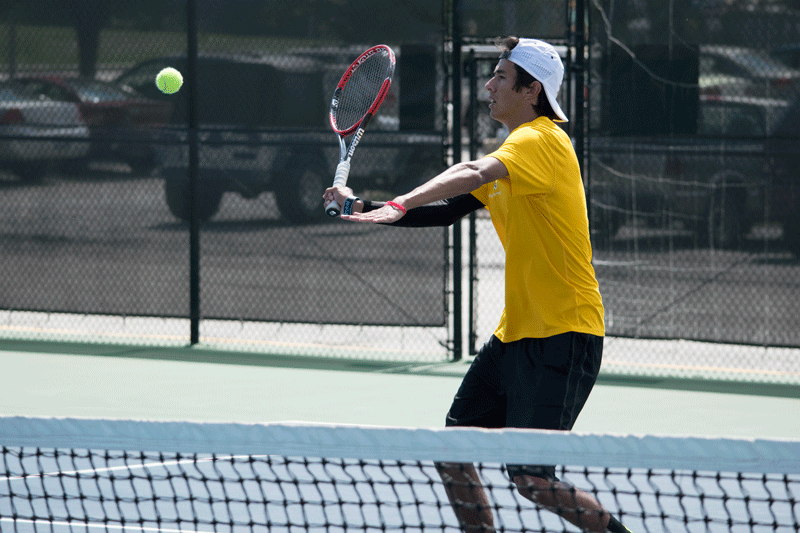 NKU mens tennis player Court Clark teamed with Jody Maginley to win flight two doubles Saturday at the Greater Cincinnati Collegiate Invitational.
