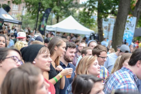Crowds filled the area around the makeshift stage. Dale Earnhardt Jr Jr had a free show the first night of MidPoint Music Festival.