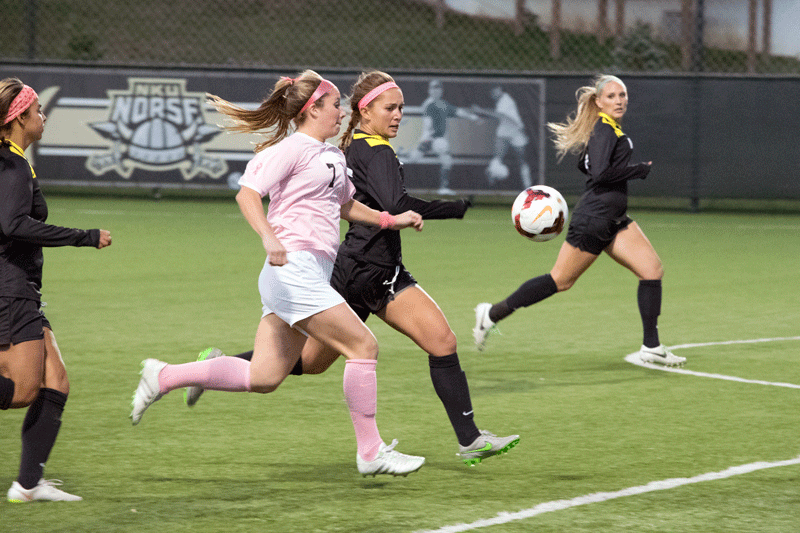 NKUs Hanna Pateryn (7) and her teammates dropped their second straight Horizon League game Wednesday, 1-0, at Oakland.