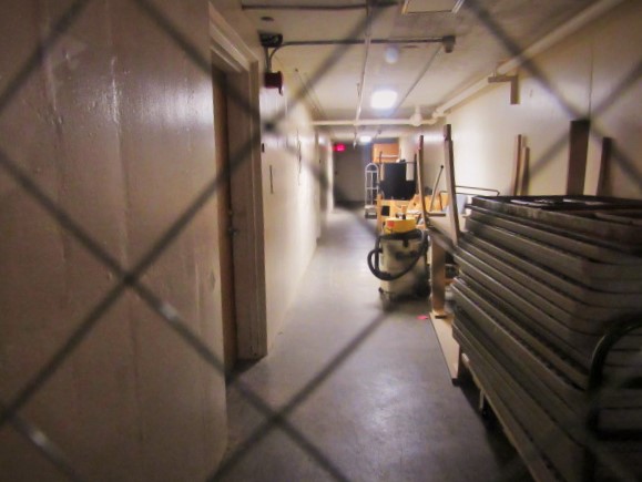 The hallway outside of Millie's office has an eerie feel to it, adding to the haunting effect of Callahan's Haunted House. 