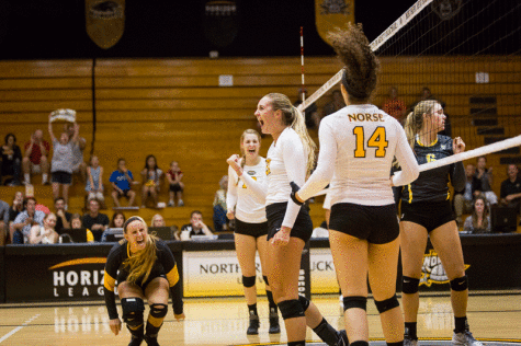 Volleyball wins second straight with five-set victory over Cleveland State