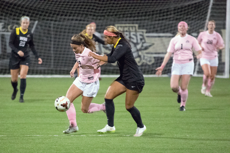 NKUs Jessica Frey (12) led NKU with four shots on goal Saturday in a 0-0 tie against Milwaukee.