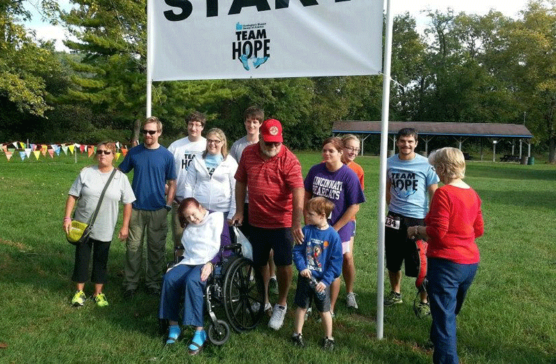The Butler family at the Huntingtons Disease charity walk at Joyce Park in Hamilton, Ohio.