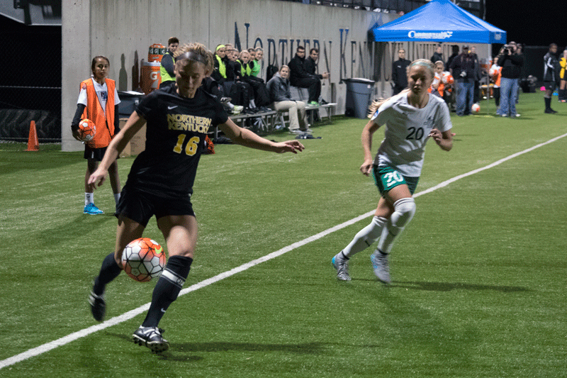 Kelsey Laumann had the game-winning goal Monday night in NKUs 1-0 victory over Cleveland State at NKU Soccer Stadium.