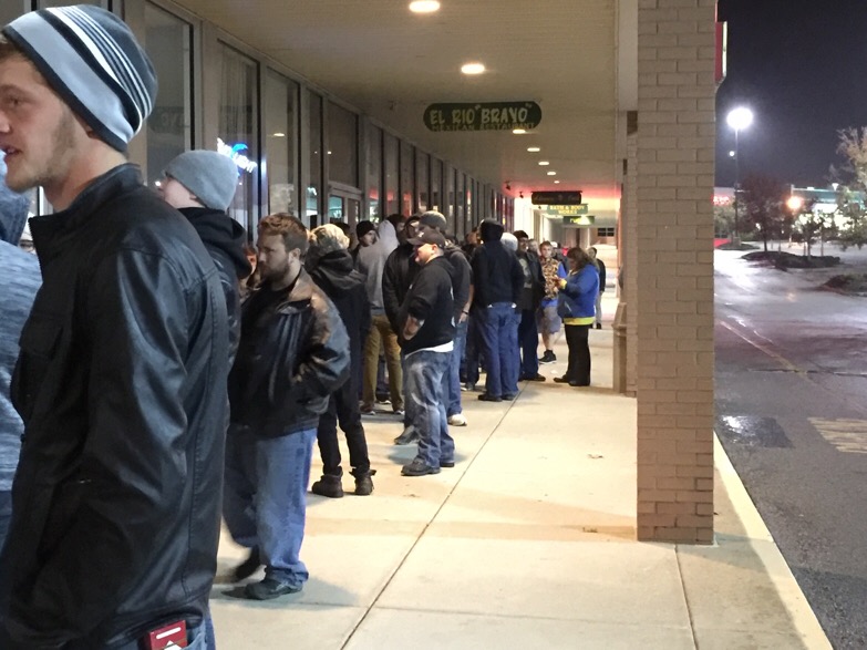Gamers brave the cold outside for the release of Fallout 4. This is a common theme with big name games.