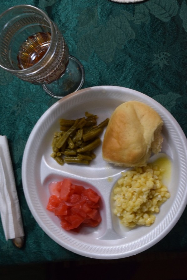 A typical vegetarian Thanksgiving consists of sides, such as green beans, corn, and rolls. As time goes by, vegetarians may branch out to alternatives to meat, such as Tofurky, like Ashley Gritton.