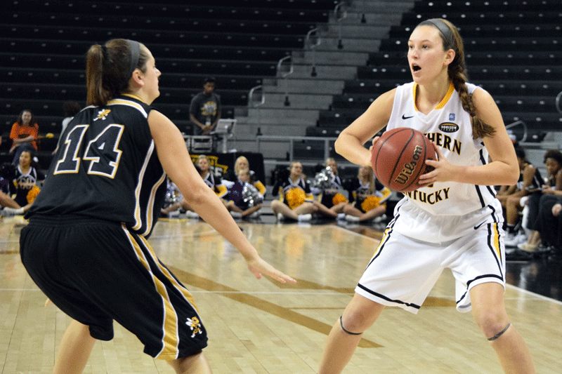 Courtney Roush (12) had a career-high 14 points Sunday afternoon in NKUs victory over West Virginia State.