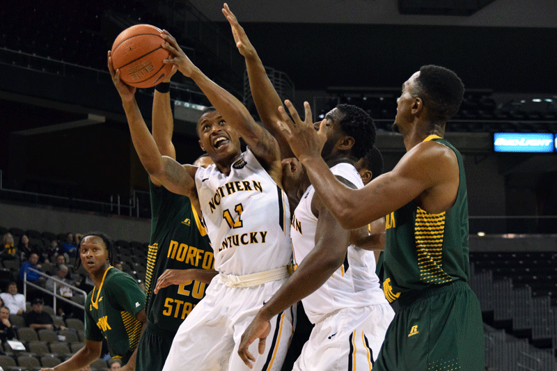 Lavone Holland II (11) had 12 points Tuesday night in NKU's loss to Michigan.